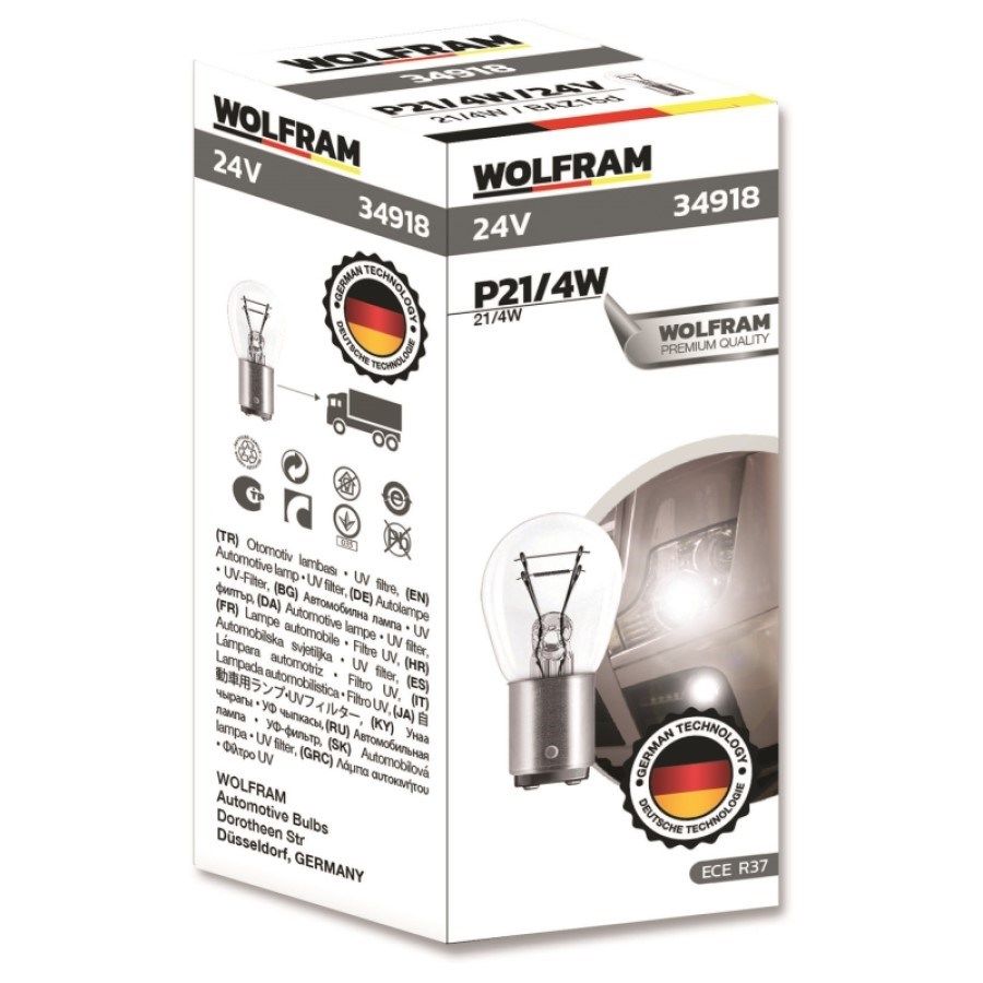 Wolfram P21/5W 1016 Ampul Yan Tırnak (Man)