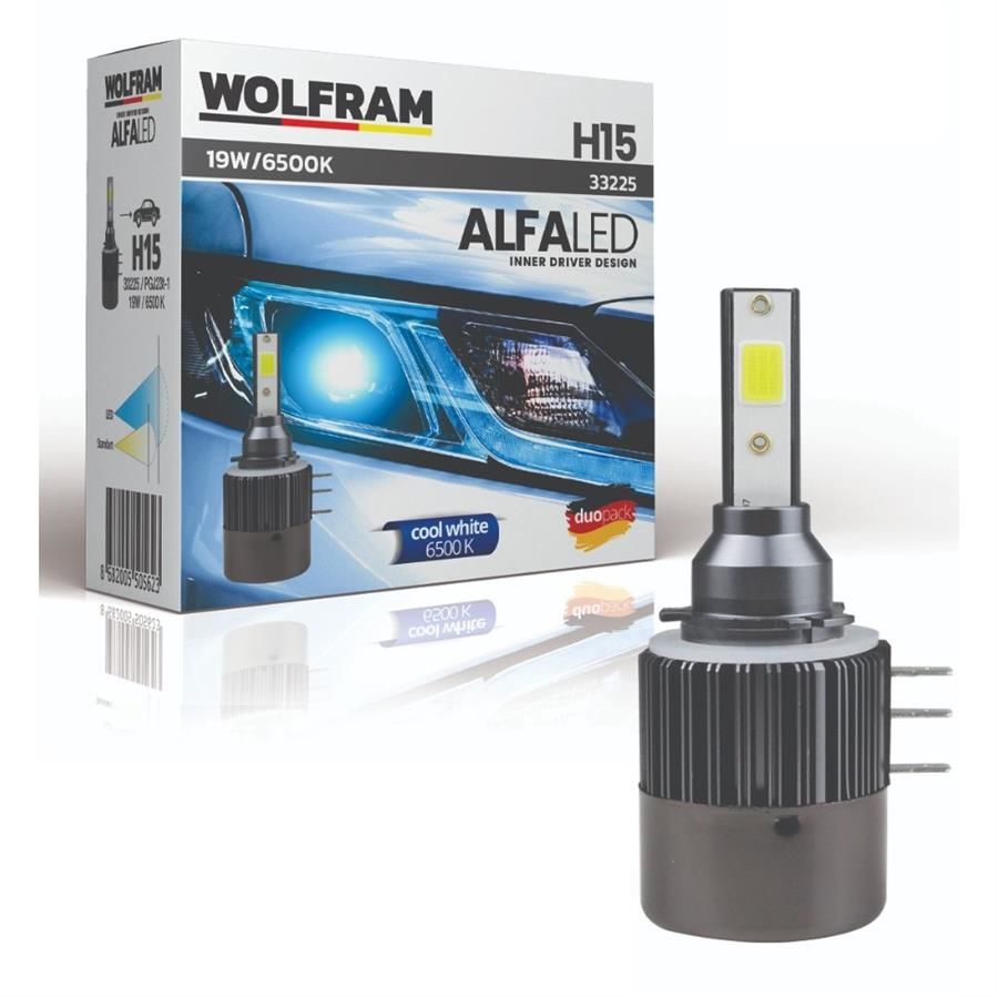 Wolfram Alfa Fansız H15 Led Far Ampul Takımı