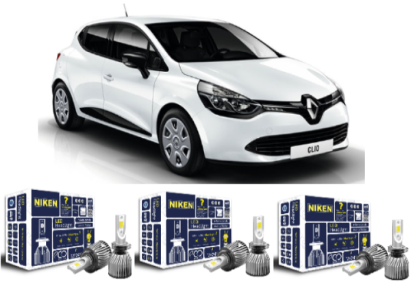 Renault Clio 4 2012-2024 Niken Pro Kısa-Uzun-Sis Led Far Ampul Takımı