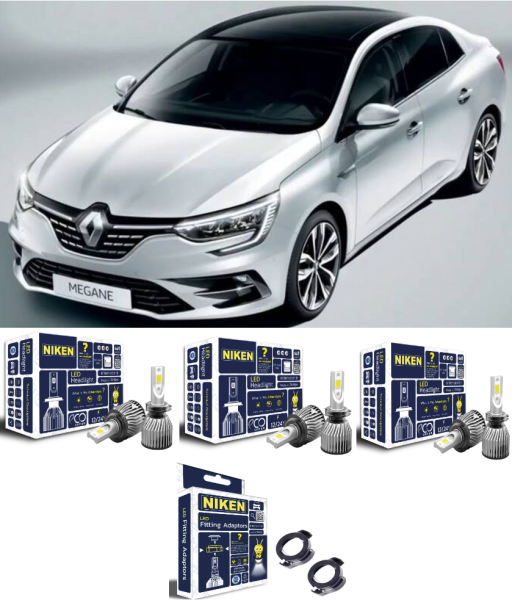 Renault Megane 4 2016-Sonrası Eco Kısa/Uzun/Sis Led Far Ampul Takımı