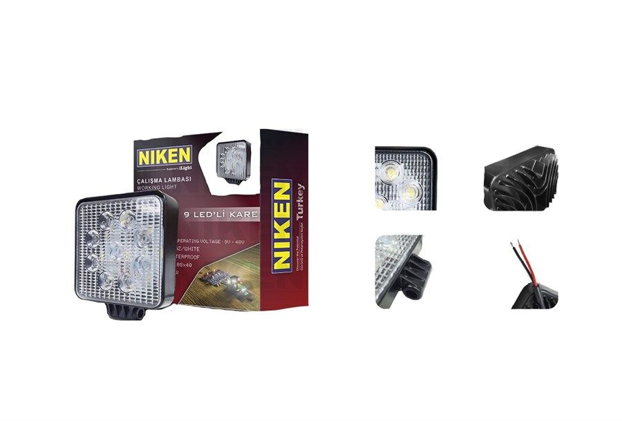 Çalışma Lambası 9 Ledli Kare 22-27W