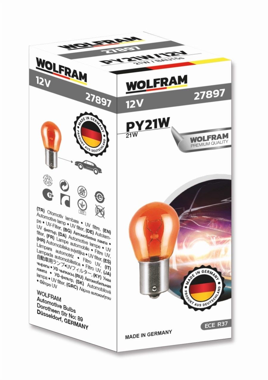 Wolfram Py21W 93 Ampul Düz Tırnak Sarı